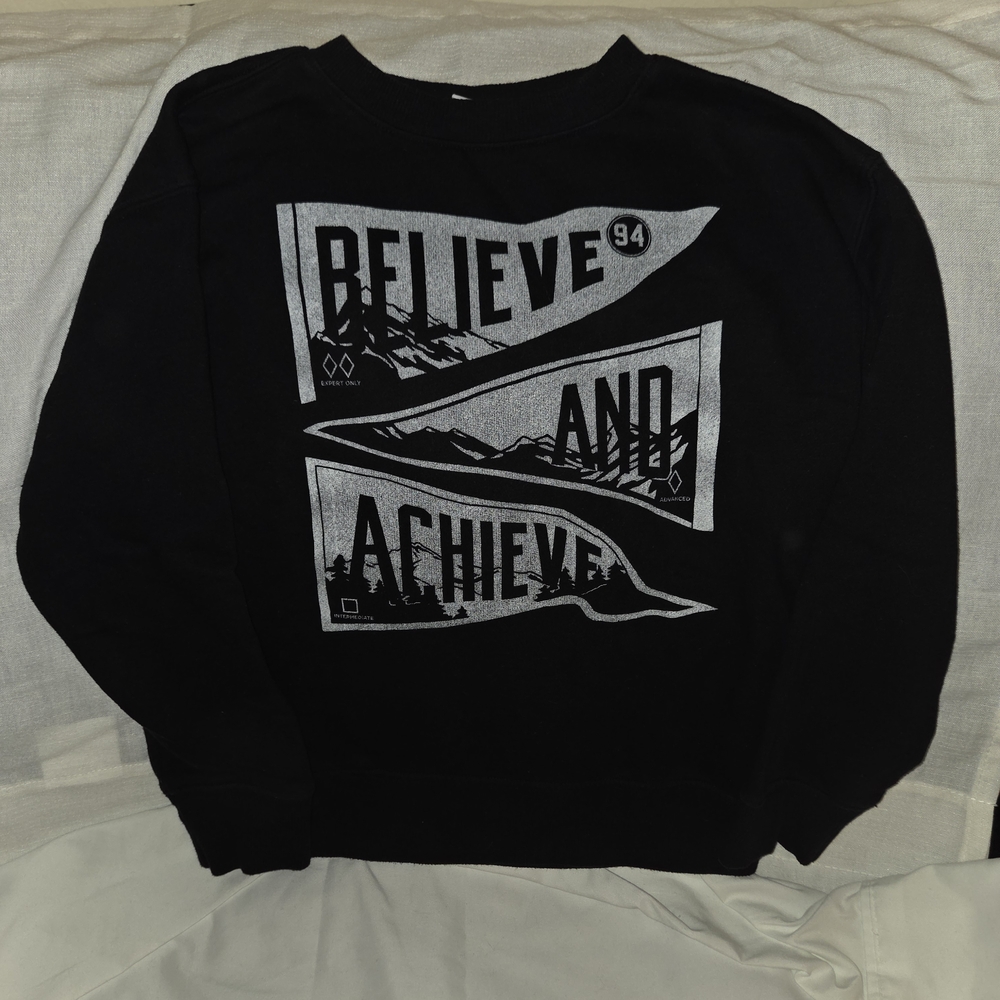 Old Navy Black Graphic Crewneck Sweater